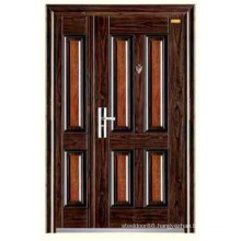 One and Half Door Leaf Steel Stainless Door KKD-322B Mother Son Steel Security Door